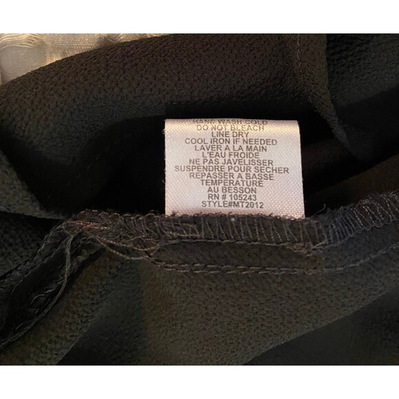 Bobeau Womens Black Sheer Button Down Blouse Size Medium Dressy Work Casual - Picture 8 of 10